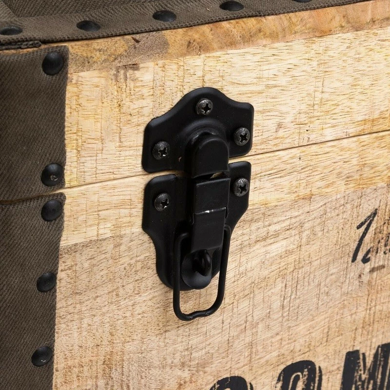 Malle Pouf Vintage En Bois Atmosphera 8 Malle Pouf Vintage En Bois Atmosphera – Image 6