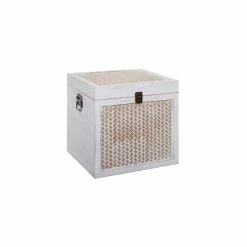 Malles Carrée Cannage Blanchi - Lot De 3 - Atmosphera 9 Malles Carrée Cannage Blanchi - Lot De 3 - Atmosphera -Demeyers Magasin malles carree cannage blanchi lot de 3 atmosphera 3