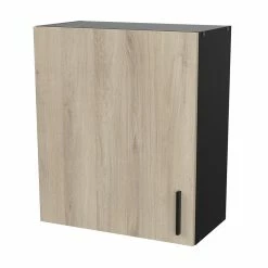 Demeyere Meuble Haut 1 Porte 60 Cm Origan Noir Et Bois