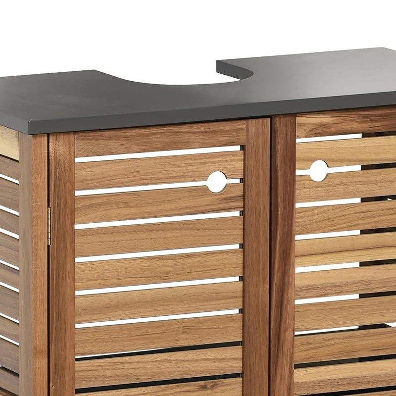 Meuble Sous Lavabo 2 Portes En Acacia 4 Meuble Sous Lavabo 2 Portes En Acacia – Image 2