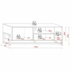 Meuble TV 2 Portes 2 Niches Oslo Blanc 16 Meuble TV 2 Portes 2 Niches Oslo Blanc -Demeyers Magasin meuble tv 2 portes 2 niches oslo blanc 5
