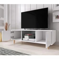 Meuble TV 2 Portes Sweden Blanc 8 Meuble TV 2 Portes Sweden Blanc -Demeyers Magasin meuble tv 2 portes sweden blanc 2
