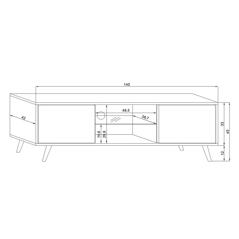Meuble TV 2 Portes Sweden Blanc 6 Meuble TV 2 Portes Sweden Blanc – Image 4