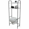 Meuble WC 2 Tablettes Pour Toilettes Noir Et Chrome -Demeyers Magasin meuble wc 2 tablettes pour toilettes noir chrome