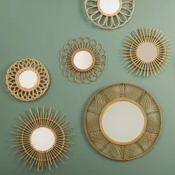 Miroir Rotin Fleur D56 Atmosphera -Demeyers Magasin miroir rotin fleur d56 atmosphera 2