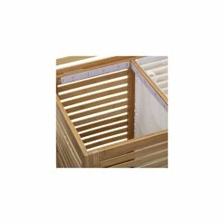 Panier à Linge Double En Bambou Sicela 5Five -Demeyers Magasin panier a linge double en bambou tissu 2