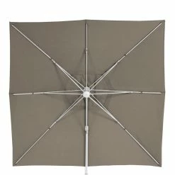 Parasol Décentré Eléa Inclinable Carré Oléfine Noisette/blanc Hespéride -Demeyers Magasin parasol decentre elea inclinable carre olefine noisetteblanc hesperide 2