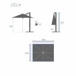 Parasol Décentré Eléa Inclinable Rectangulaire Oléfine Anthracite Hespéride -Demeyers Magasin parasol decentre elea inclinable rectangulaire olefine anthracite hesperide 3