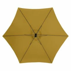 Parasol Décentré Rond Manoa Jaune Moutarde Hespéride -Demeyers Magasin parasol decentre rond manoa jaune moutarde hesperide 4