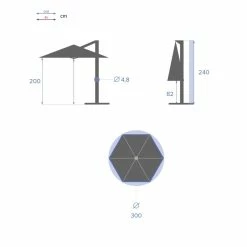 Parasol Décentré Rond Manoa Taupe Hespéride -Demeyers Magasin parasol decentre rond manoa taupe hesperide 3