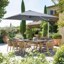 Parasol Déporté Carré Equador Ardoise Hespéride