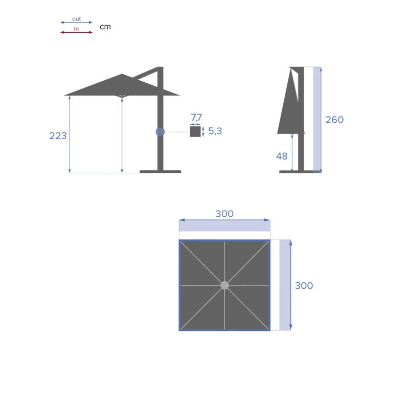 Parasol Déporté Carré Equador Ardoise Hespéride 10 Parasol Déporté Carré Equador Ardoise Hespéride – Image 8