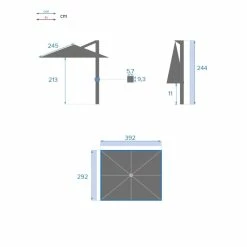 Parasol Déporté Rectangulaire Soly Honey Et Noisette Hespéride -Demeyers Magasin parasol deporte rectangulaire soly honey noisette hesperide 6