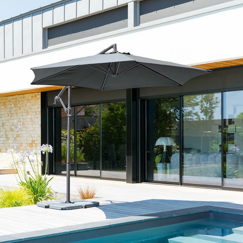 Parasol Déporté Rond Janeiro Ardoise Hespéride 3 Parasol Déporté Rond Janeiro Ardoise Hespéride