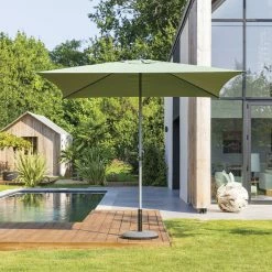 Parasol Droit Carré 2,5x2,5m Soya Vert Olive Hespéride