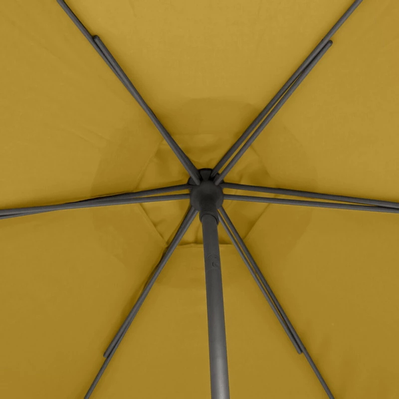 Parasol Droit Rond 2,7m Soya Jaune Moutarde Hespéride 6 Parasol Droit Rond 2,7m Soya Jaune Moutarde Hespéride – Image 4