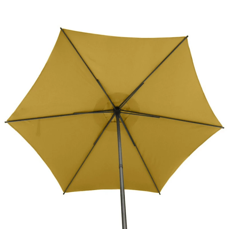 Parasol Droit Rond 2,7m Soya Jaune Moutarde Hespéride 7 Parasol Droit Rond 2,7m Soya Jaune Moutarde Hespéride – Image 5