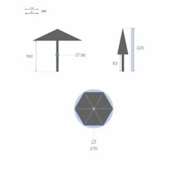Parasol Droit Rond 2,7m Soya Taupe Hespéride -Demeyers Magasin parasol droit rond 27m soya taupe hesperide 6