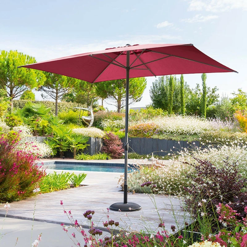 Parasol Mat Central 2x3 M Loompa Bordeaux Hespéride 3 Parasol Mat Central 2x3 M Loompa Bordeaux Hespéride