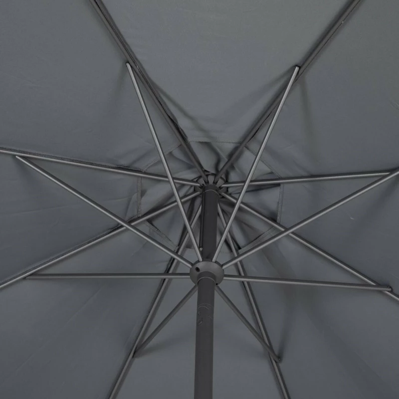 Parasol Mat Central Rond 3m Loompa Ardoise Hespéride 7 Parasol Mat Central Rond 3m Loompa Ardoise Hespéride – Image 5