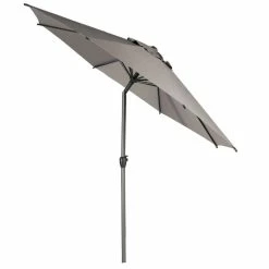 Parasol Mat Central Rond 3m Loompa Taupe Hespéride -Demeyers Magasin parasol mat central rond 3 loompa taupe hesperide 2