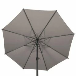 Parasol Mat Central Rond 3m Loompa Taupe Hespéride -Demeyers Magasin parasol mat central rond 3 loompa taupe hesperide 3