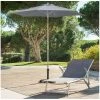 Parasol Rond 2,3m Anzio Ardoise Hespéride -Demeyers Magasin parasol rond anzio hesperide ardoise