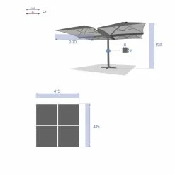 Parasol Setiri 16 M² Ardoise Hespéride -Demeyers Magasin parasol setiri 16 m ardoise hesperide 3