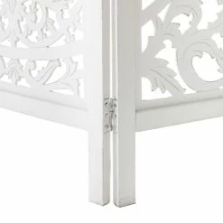 Paravent Blanc Terre Bois Sculpté Atmosphera -Demeyers Magasin paravent blanc terre bois sculpte atmosphera 2