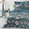 Parure De Lit Amelia Bleu Canard Et Motifs 240x220 Atmosphera -Demeyers Magasin parure de lit amelia bleu canard et motifs 240x220 atmosphera