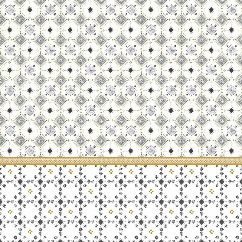 Parure De Lit Mosaique Blanc/gris/jaune 240x220 Atmosphera 7 Parure De Lit Mosaique Blanc/gris/jaune 240x220 Atmosphera – Image 5