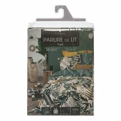 Parure De Lit Tropik Vert/blanc/moutarde 240x220 Atmosphera 9 Parure De Lit Tropik Vert/blanc/moutarde 240x220 Atmosphera -Demeyers Magasin parure de lit tropik vertblancmoutarde 240x220 atmosphera 2