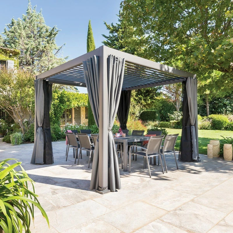 Pergola Carrée 3,6x3,6m Evora Graphite Hespéride 3 Pergola Carrée 3,6x3,6m Evora Graphite Hespéride