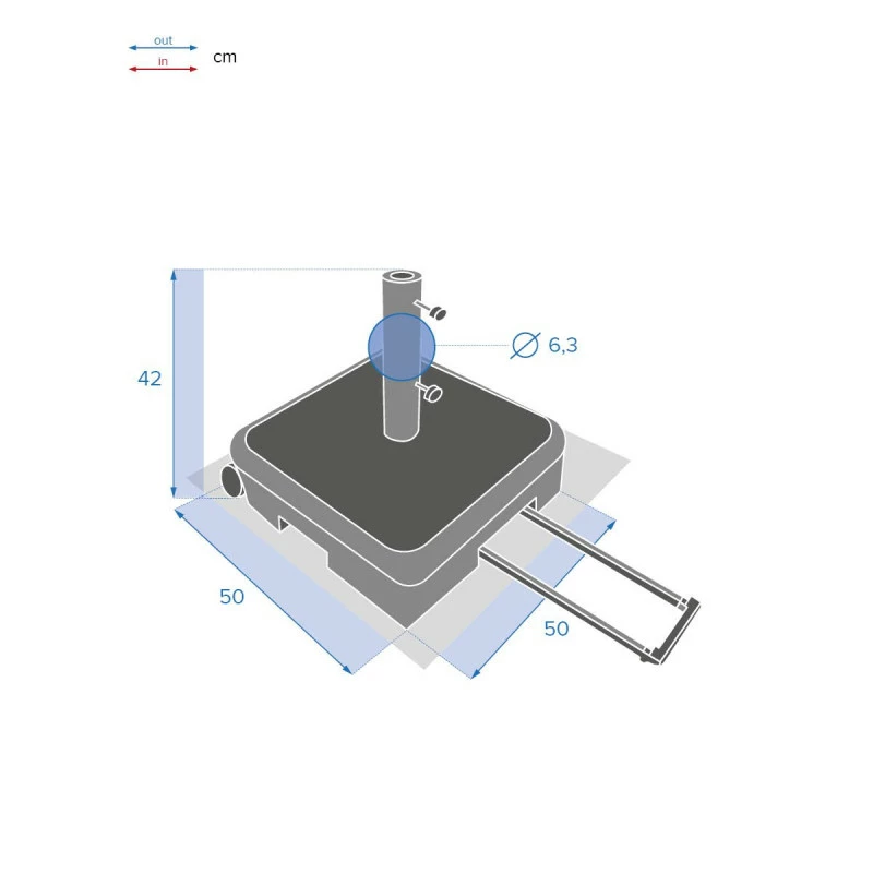 Pied De Parasol Valise à Roulettes Lostano 40kg Hespéride 8 Pied De Parasol Valise à Roulettes Lostano 40kg Hespéride – Image 6