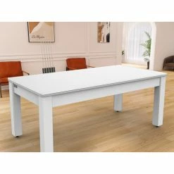 Plateau Dinatoire Pour Billard Convertible Arizona Blanc Laqué -Demeyers Magasin plateau dinatoire pour billard convertible arizona blanc laque 2