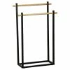 Porte Serviettes Métal Noir 2 Barres Bambou -Demeyers Magasin porte serviettes metal noir 2 barres bambou