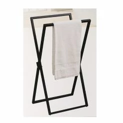 Porte Serviettes Pliable Métal Noir -Demeyers Magasin porte serviettes pliable metal noir 1