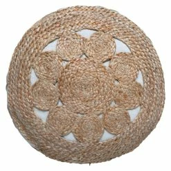 Pouf En Jute Ajouré 43x18 Atmosphera -Demeyers Magasin pouf en jute ajoure 43x18 atmosphera 4