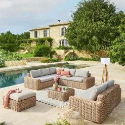 Pouf Extérieur Savinia Coloris Tahini Hespéride -Demeyers Magasin pouf exterieur savinia coloris tahini hesperide 2