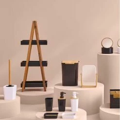 Rangement 3 Niveaux Salle De Bain Natureo Noir -Demeyers Magasin rangement 3 niveaux salle bain lea noir 1