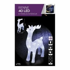 Renne Debout Lumineux 40 LED Blanc -Demeyers Magasin renne debout lumineux 40 led blanc 2