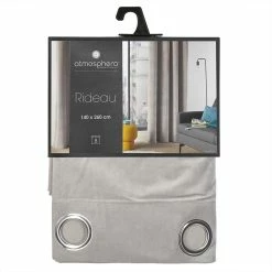 Rideau Gris Clair Lilou 140x260 Atmosphera -Demeyers Magasin rideau gris cl lilou 140x260 atmosphera 2
