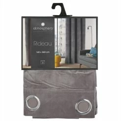 Rideau Gris Foncé Lilou 140x260 Atmosphera -Demeyers Magasin rideau gris fonce lilou 140x260 atmosphera 3
