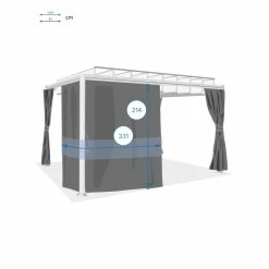 Rideaux Opaques Pour Tonnelle Belize 3,8x3m Hespéride -Demeyers Magasin rideaux opaques pour tonnelle belize 38x3m hesperide 3