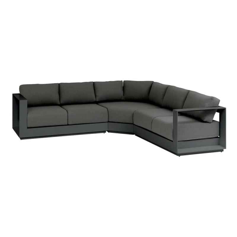 Salon D'angle 5 Places Allure Anthracite / Graphite Hespéride 4 Salon D'angle 5 Places Allure Anthracite / Graphite Hespéride – Image 2
