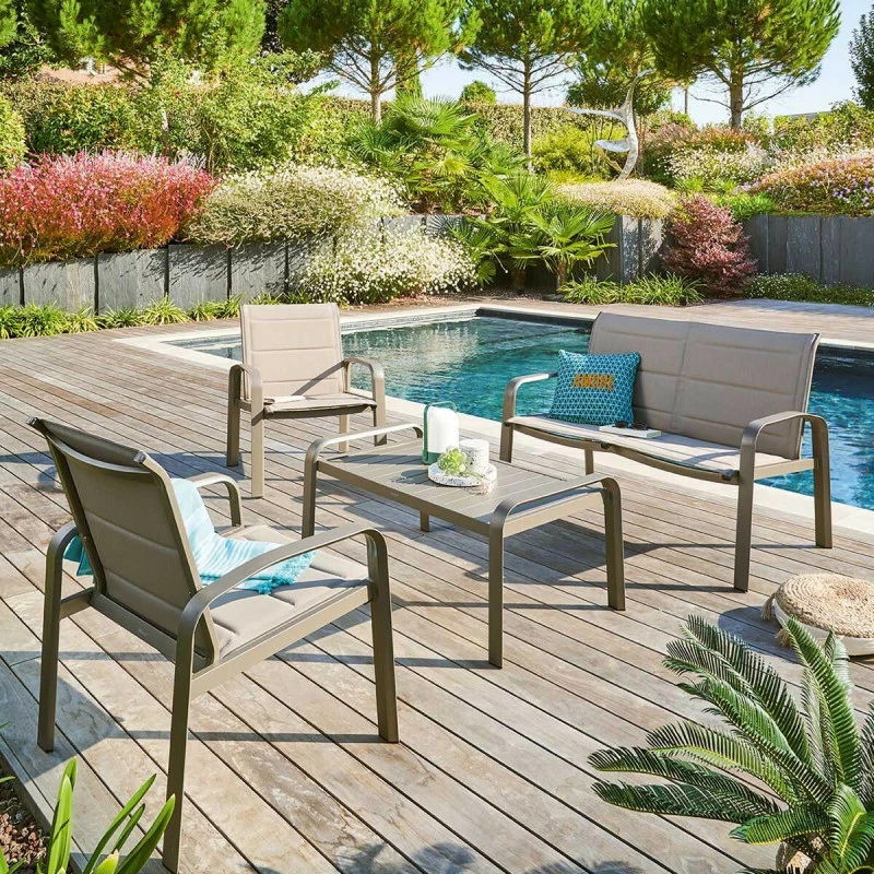 Salon De Jardin 4 Places Elyn Noisette / Praline Hespéride 3 Salon De Jardin 4 Places Elyn Noisette / Praline Hespéride