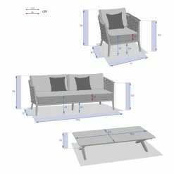 Salon De Jardin 5 Places Embruns Praline / Noisette Hespéride -Demeyers Magasin salon de jardin 5 places embruns praline noisette hesperide 1 2