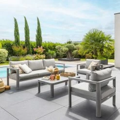 Salon De Jardin 5 Places Jauca Noisette / Gris Boisé Hespéride