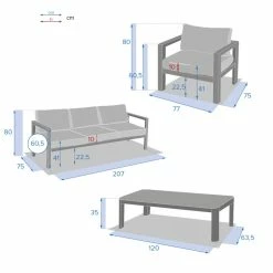 Salon De Jardin 5 Places Jauca Noisette / Gris Boisé Hespéride -Demeyers Magasin salon de jardin 5 places jauca noisette gris boise hesperide 1 3