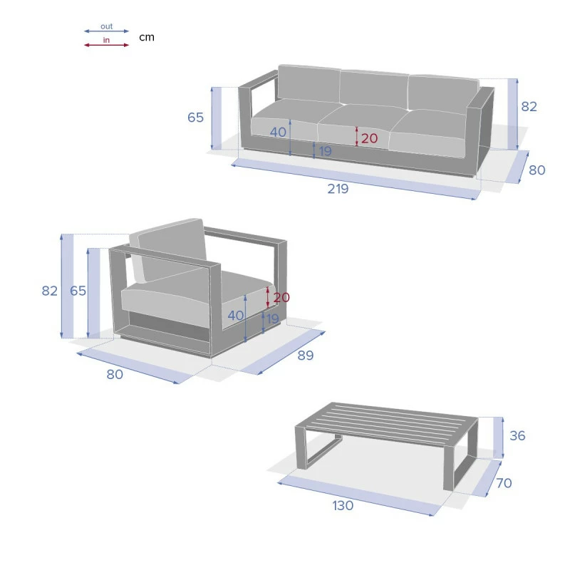Salon De Jardin Allure Gris Minéral/blanc 5p Hespéride 6 Salon De Jardin Allure Gris Minéral/blanc 5p Hespéride – Image 4